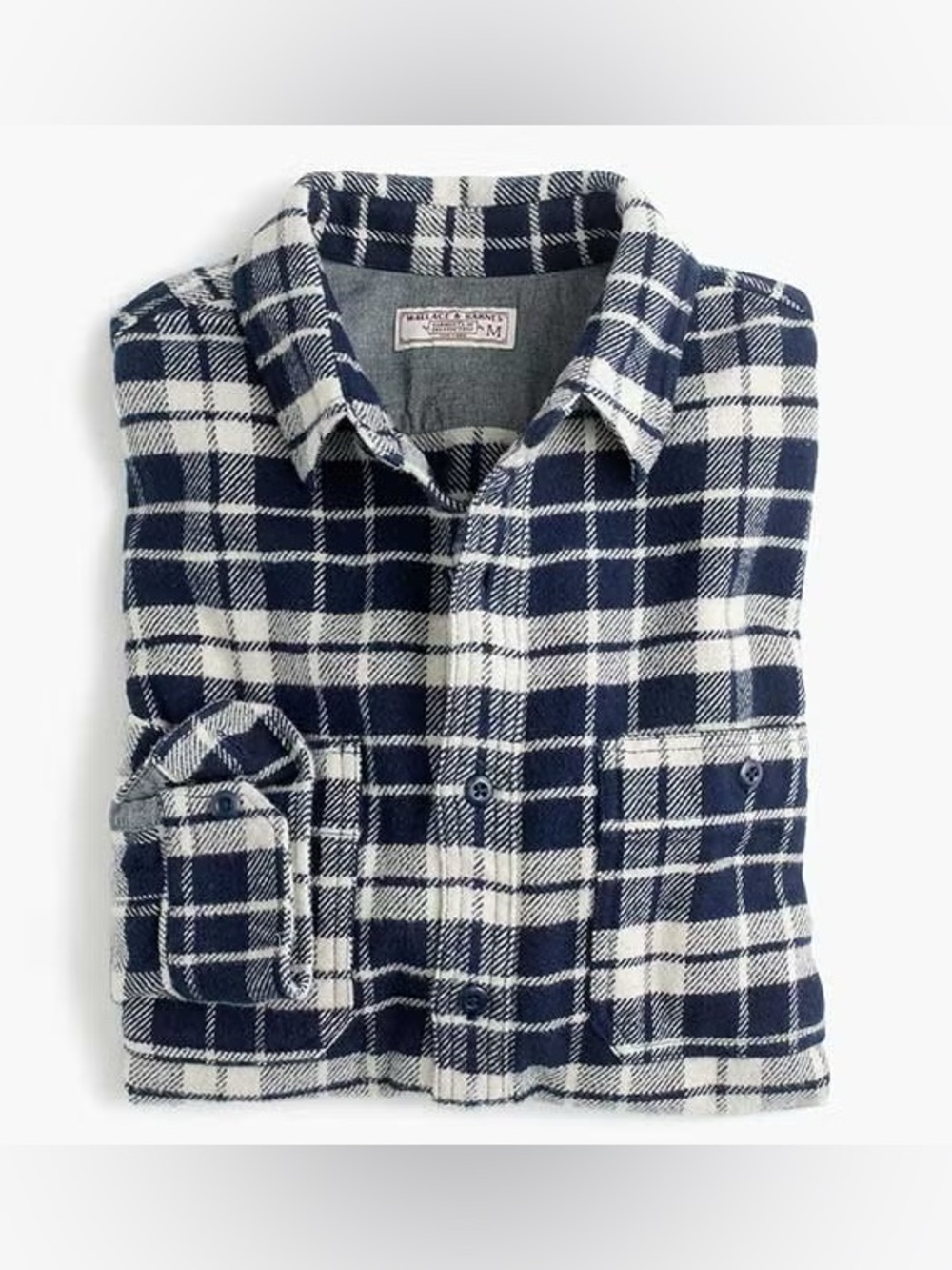 Wallace Barnes Navy White flannel